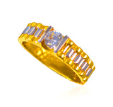 22Kt Two Tone CZ Ring for Men