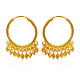 22Kt Gold Dangling Hoop Earrings