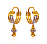 22Kt Gold Two Tone Fancy Hoop Earrings