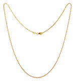 22Kt Gold Two Tone Spiral Beads Chain