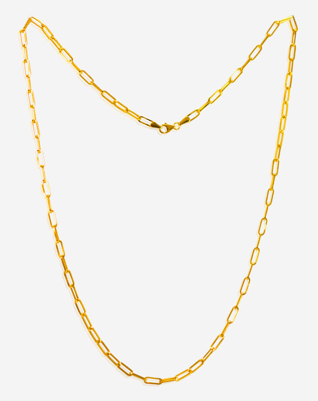22kt Gold Thin Paperclip Chain