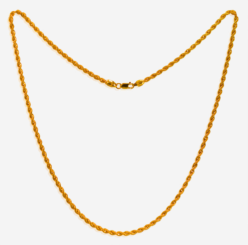 22kt Gold Thin Rope Chain