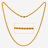 22kt Gold Thin Rope Chain