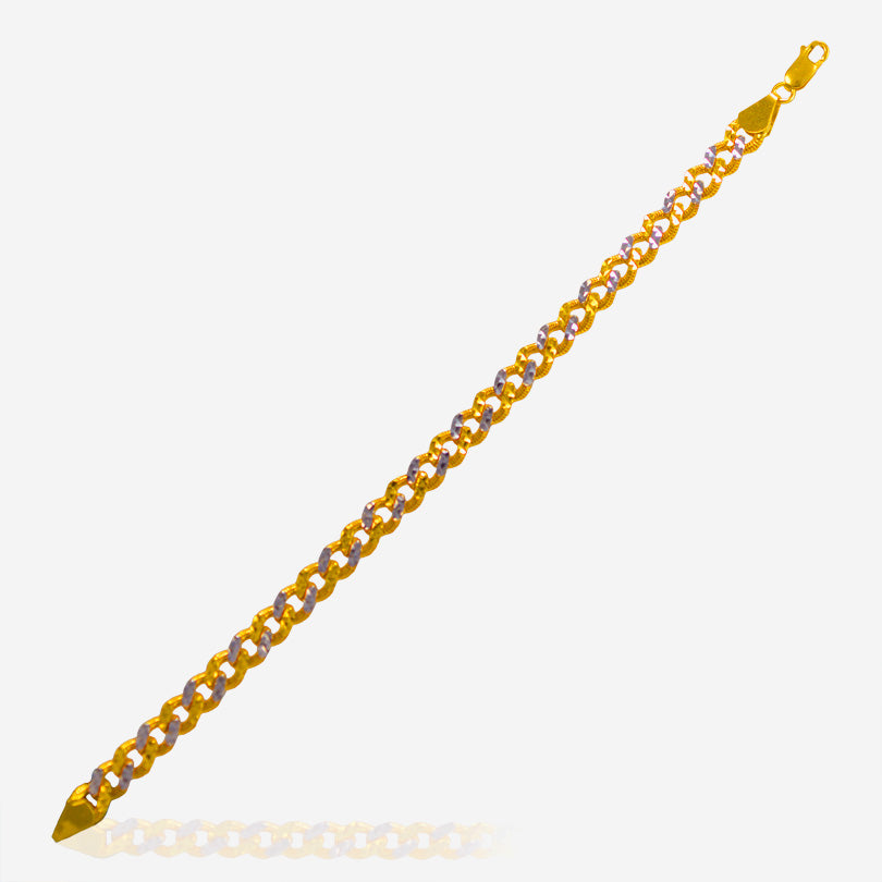 22Kt Gold Two Tone Bracelet for Men