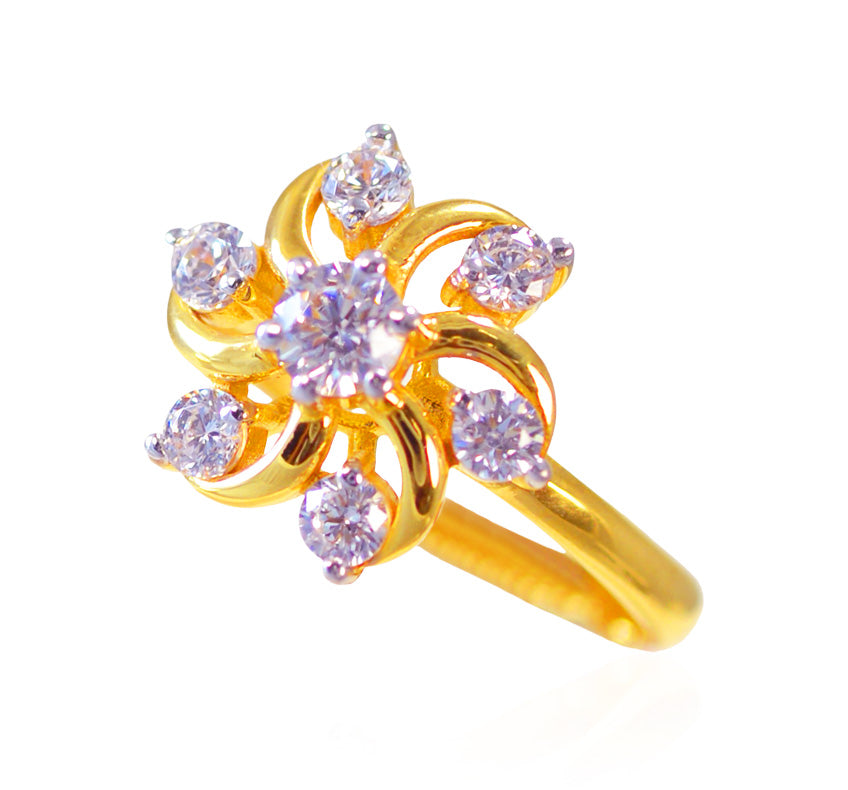 22Kt Gold CZ Fancy Ring for Women