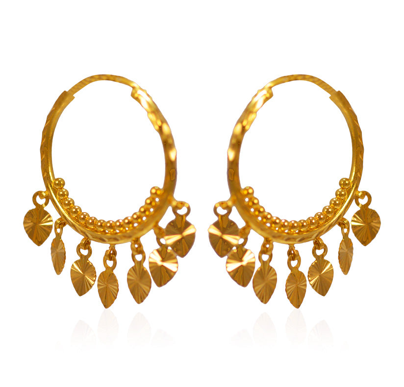 22Kt Gold Fancy Hoops
