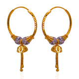 22Kt Gold Two Tone Fancy Hoops