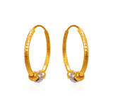 22Kt Gold Two Tone Hoop Earrings
