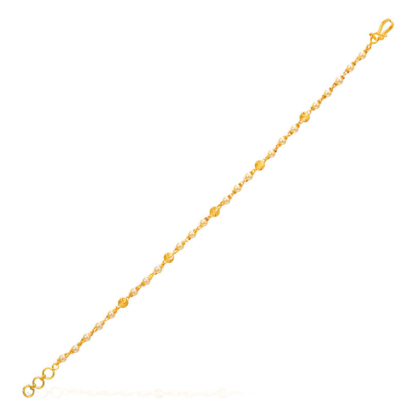 22Kt Gold and Pearls Women's Bracelet