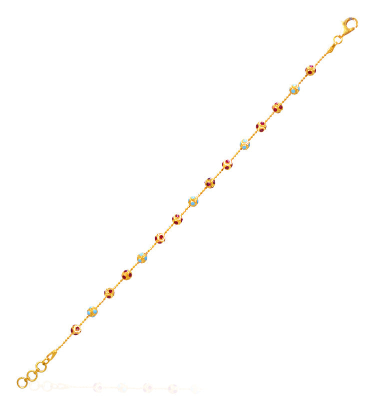 22Kt Gold Meenakari Ladies Bracelet