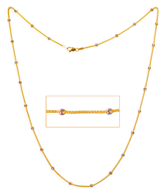22Kt Gold Multi Tone Chain