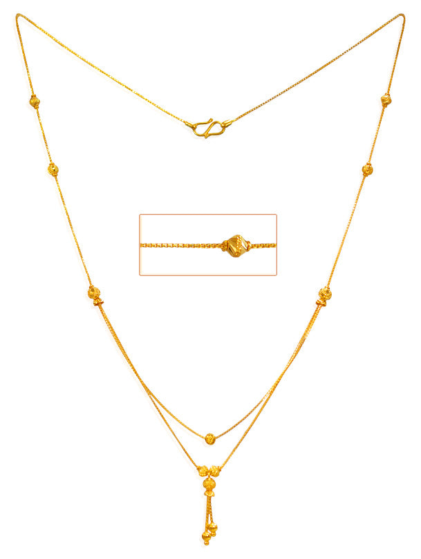 22Kt Gold Layered Fancy Chain