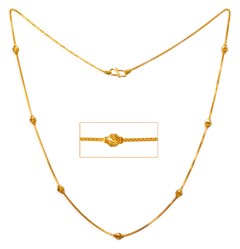 22Kt Gold Fancy Beads Chain