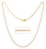 22Kt Gold Two Tone Spiral Beads Chain