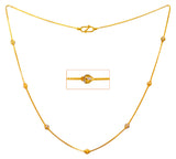 22Kt Gold Two Tone Fancy Beads Chain