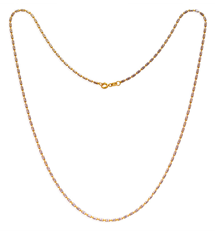 22Kt Gold Two Tone Designer Chain