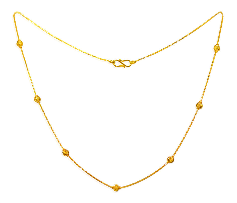 22Kt Gold Beads Fancy Chain