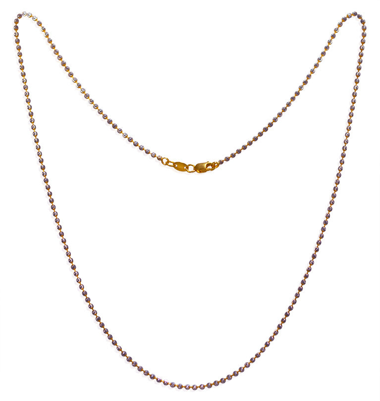 22Kt Gold Two Tone Beads Chain