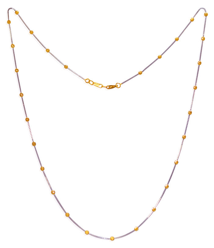 22Kt Gold Two Tone Fancy Beads Chain